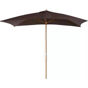 Outsunny Garden Parasol Umbrella Wooden Sun Umbrella Outdoor Sun Shade Canopy, Dark Coffee，2 x 3m