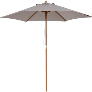 Outsunny 2.5m Wood Garden Parasol Sun Shade Patio Outdoor Wooden Umbrella Canopy Grey