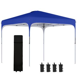 Outsunny Pop Up Gazebo with Adjustable Height, Foldable Canopy Tent, Carry Bag, Wheels, Leg Weight Bags, Blue, 3x3m