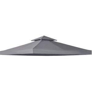 Outsunny Gazebo Canopy Roof Top Replacement Cover, 3 x 3m, Spare Part, Deep Grey (TOP ONLY)