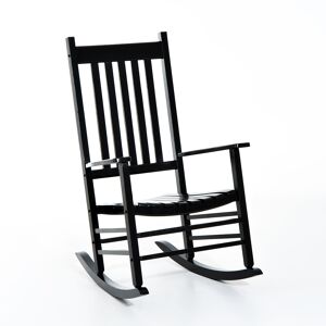 Outsunny Wooden Rocking Chair, Patio Rocker Armchair for Balcony, Deck, Outdoor Porch Garden Seat, Black