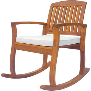 Outsunny Rocking Chair, Acacia Wood, Indoor/Outdoor Use with Cushion, Traditional Design