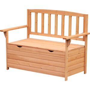 Outsunny Outdoor Garden Storage Bench Patio Box All Weather Deck Fir Wood Solid Seating