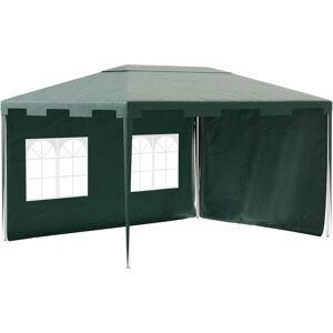 Outsunny 3 x 4 m Garden Gazebo Marquee Party Tent with 2 Sidewalls for Patio Yard Outdoor - Green