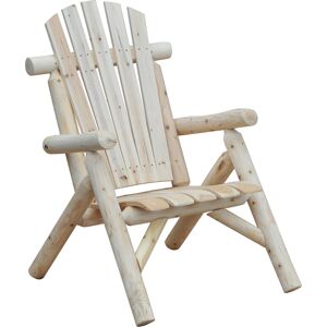 Outsunny Adirondack Chair, Fir Wood Outdoor Lounge Chair for Patio, Lawn & Deck, Natural Wood Finish.