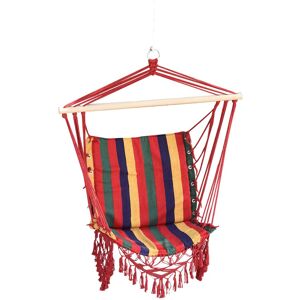 Outsunny Hammock Chair Swing Colourful Striped Tree Hanging Seat Porch Indoor Outdoor Fabric Garden Furniture