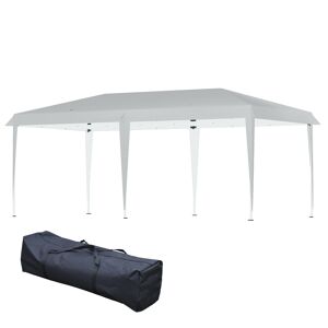 Outsunny Pop Up Gazebo, Double Roof Foldable Canopy Tent, Wedding Awning Canopy w/ Carrying Bag, 6 m x 3 m x 2.65 m, Grey