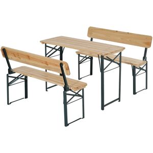 Outsunny 3 pcs Wooden Table Bench Set