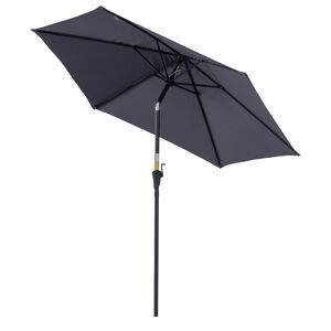 Outsunny Patio Umbrella, 2.7m, Lightweight Aluminium Frame, UV Protection, Grey