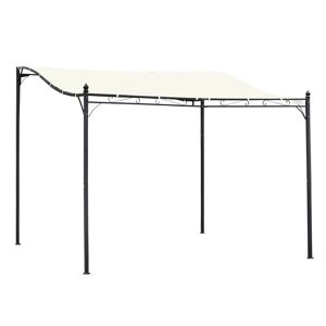 Outsunny Elegant Pergola Gazebo Metal Frame Elegant Scrolling Weather-Resistant Canopy Sun Rain Shade Garden Outdoor Shelter 3x3(m), Cream White