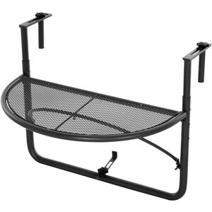 Outsunny Semi-Circular Attachable Balcony Hanging Coffee Table Adjustable Side Metal Table