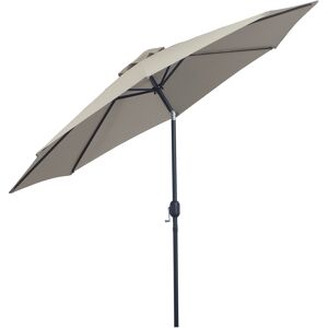 Outsunny 3(m) Tilting Parasol Garden Umbrellas, Outdoor Sun Shade with 8 Ribs, Tilt and Crank Handle for Balcony, Bench, Garden, Light Grey