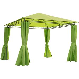 Outsunny 3m x3m Garden Metal Gazebo-Lemon Green