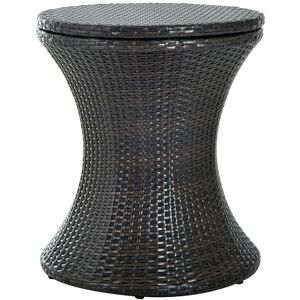 Outsunny Rattan Ice Bucket Table Beer Cooler For Outdoor Patio Party Bar Garden  Brown