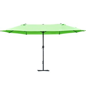 Outsunny Double-Sided Garden Parasol, 4.6m Sun Umbrella Patio Shelter with Cross Base, Weather-Resistant Canopy, Green