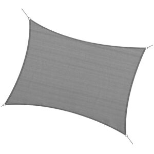 Outsunny 4 x 3m Sun Shade Sail Rectangle Canopy Outdoor Sunscreen Awning with Mounting Ropes for Garden, Patio, Party, UV Protection, Charcoal Grey