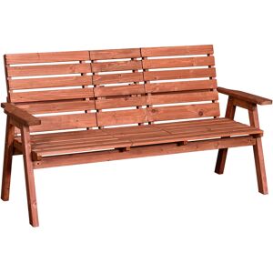 Outsunny Garden Wooden Convertible 2-3 Seater Bench or Companion Chair Loveseat Patio Partner Bench with Middle Table