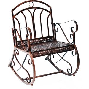 Outsunny Metal Single Chair 1 Seater Garden Outdoor Rocking Chair Vintage Style Bronze