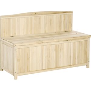 Outsunny Garden Arch Wood Bench Outdoor Storage Box Garden Furniture Chair 115L x 45W x 75Hcm