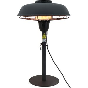 Outsunny Electric Table Top Patio Heater 2.1kW, Infrared with 3 Heat Settings, Pull Switch, IP44, Black