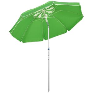Outsunny 1.9m Arc Beach Umbrella, Adjustable Tilt, Pointed Design for Easy Ground Insertion, with Carry Bag, Green