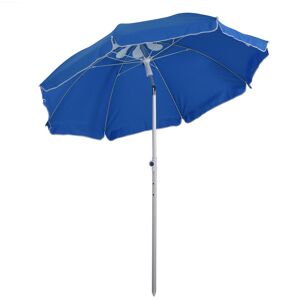 Outsunny Beach Umbrella with Adjustable Tilt, 1.9m Arc, Pointed Design, Carry Bag for Outdoor Patio, Blue