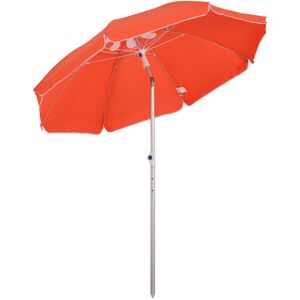 Outsunny Adjustable Beach Umbrella 1.9m, Pointed Design with Tilt Function, Portable Carry Bag, Vibrant Orange