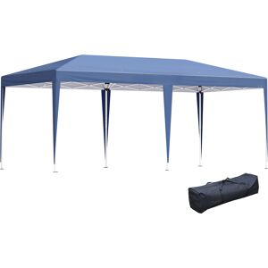 Outsunny Pop Up Gazebo with Double Roof, Foldable Canopy Tent for Weddings & Events, Carrying Bag Included, Blue