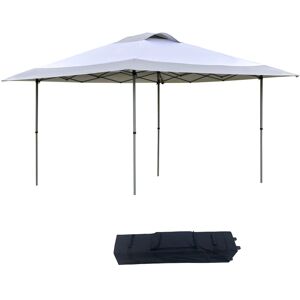 Outsunny 4 x 4m Pop-up Canopy Gazebo Tent with Roller Bag & Adjustable Legs Outdoor Party, Steel Frame, White