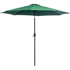 Outsunny Tilting Parasol, 3m Garden Umbrella with 8 Ribs, Tilt Function & Crank Handle for Outdoor Shade, Green