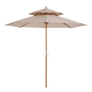 Outsunny Garden Umbrella, Durable, UV Protective, Easy to Open, Beige