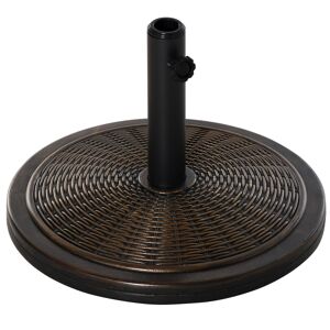 Outsunny Patio Umbrella Offset Cement Base Stand, Cantilever Parasol Holder Weight for 35mm/38mm/48mm Poles, Black