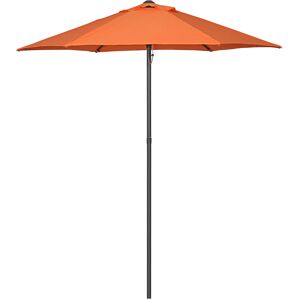 Outsunny Patio Parasol, 2m Outdoor Sun Shade with 6 Ribs for Garden, Balcony, Bench, Orange