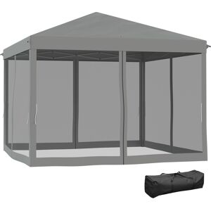 Outsunny 3 x 3 m Pop Up Gazebo, Garden Tent with Removable Mesh Sidewall Netting, Carry Bag for Backyard Patio Outdoor Light Grey