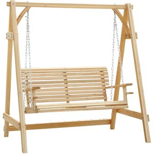 Outsunny 2-Seater Larch Wood Swing Chair Bench