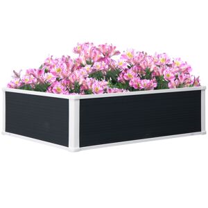 Outsunny Raised Garden Bed, Outdoor Patio Planter for Vegetables, Flowers, PP, 100 x 80 x 30 cm
