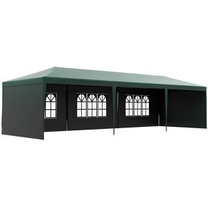 Outsunny 9 x 3 m Garden Gazebo Marquee Party Wedding Tent Canopy, Green