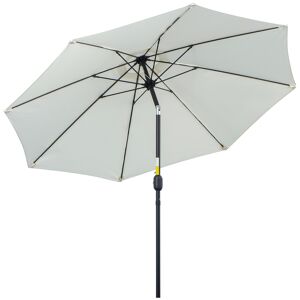Outsunny Garden Parasol Umbrella,Tilting Parasol W/three angles, Outdoor Sun Shade Canopy,Cream White，2.65H x Φ2.4m