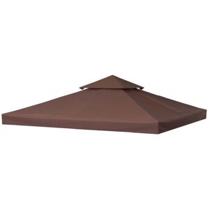 Outsunny 3 x 3(m) Gazebo Replacement Canopies Replacement Cover Spare Part Coffee (TOP ONLY)
