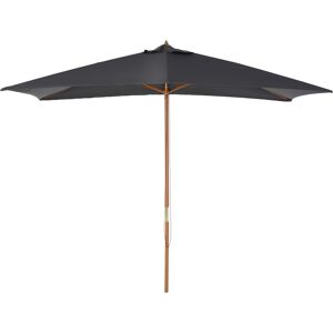 Outsunny Wooden Garden Parasol, 2 x 3m Outdoor Sun Shade Canopy, UV Protection, Dark Grey