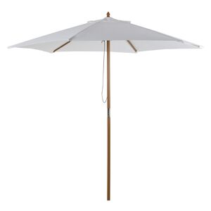 Outsunny Wooden Patio Umbrella, 2.5m Garden Parasol with 6 Ribs, Top Vent for Outdoor Use, White
