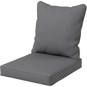 Outsunny Replacement Cushion Set, 1-Piece Back and Seat Pillow for Patio Chair, Indoor Outdoor Use, Charcoal Grey