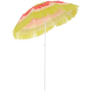 Outsunny Hawaii Beach Umbrella Foldable Parasol-Rainbow