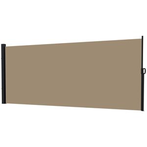 Outsunny Retractable Side Awning, Outdoor Privacy Divider for Garden, Terrace, Pool, 400 x 180cm, Khaki