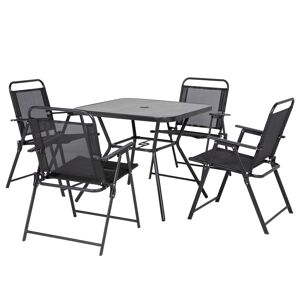 Outsunny Five-Piece Metal Frame Garden Dining Set