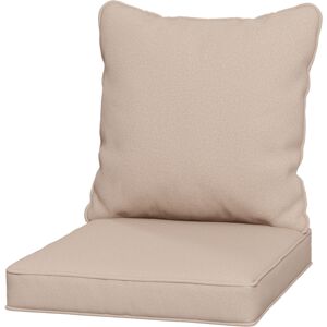 Outsunny Replacement Cushion Set for Patio Chair, Indoor Outdoor Back and Seat Pillow, Beige