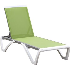 Outsunny Portable Chaise Lounge, Outdoor Sun Lounger with Adjustable Back, Texteline, Green