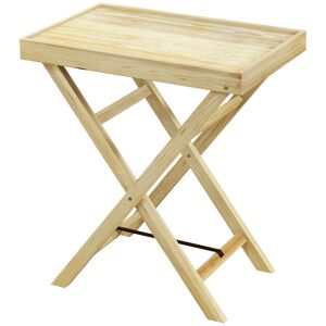 Outsunny Garden Table, Wooden Outdoor Side Table, 68x44cm, Perfect for Patio or Balcony, Natural Finish