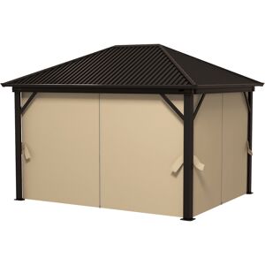 Outsunny 3.6 x 3m Aluminium Frame Hardtop Gazebo, with Accessories