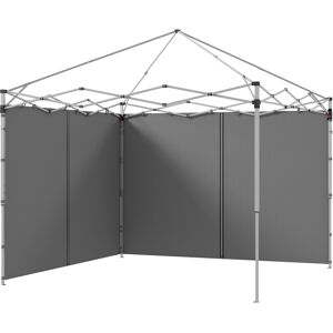 Outsunny Gazebo Side Panels, 2 Pack Sides Replacement, for 3x3(m) or 3x6m Pop Up Gazebo, with Zipped Doors, Light Grey